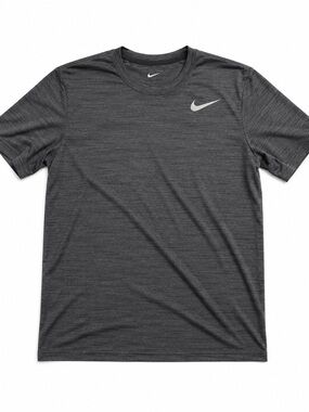 Nike Mens Dri-FIT Short Sleeve Heathered Dark Gray‎ Performance Tee Shirt M